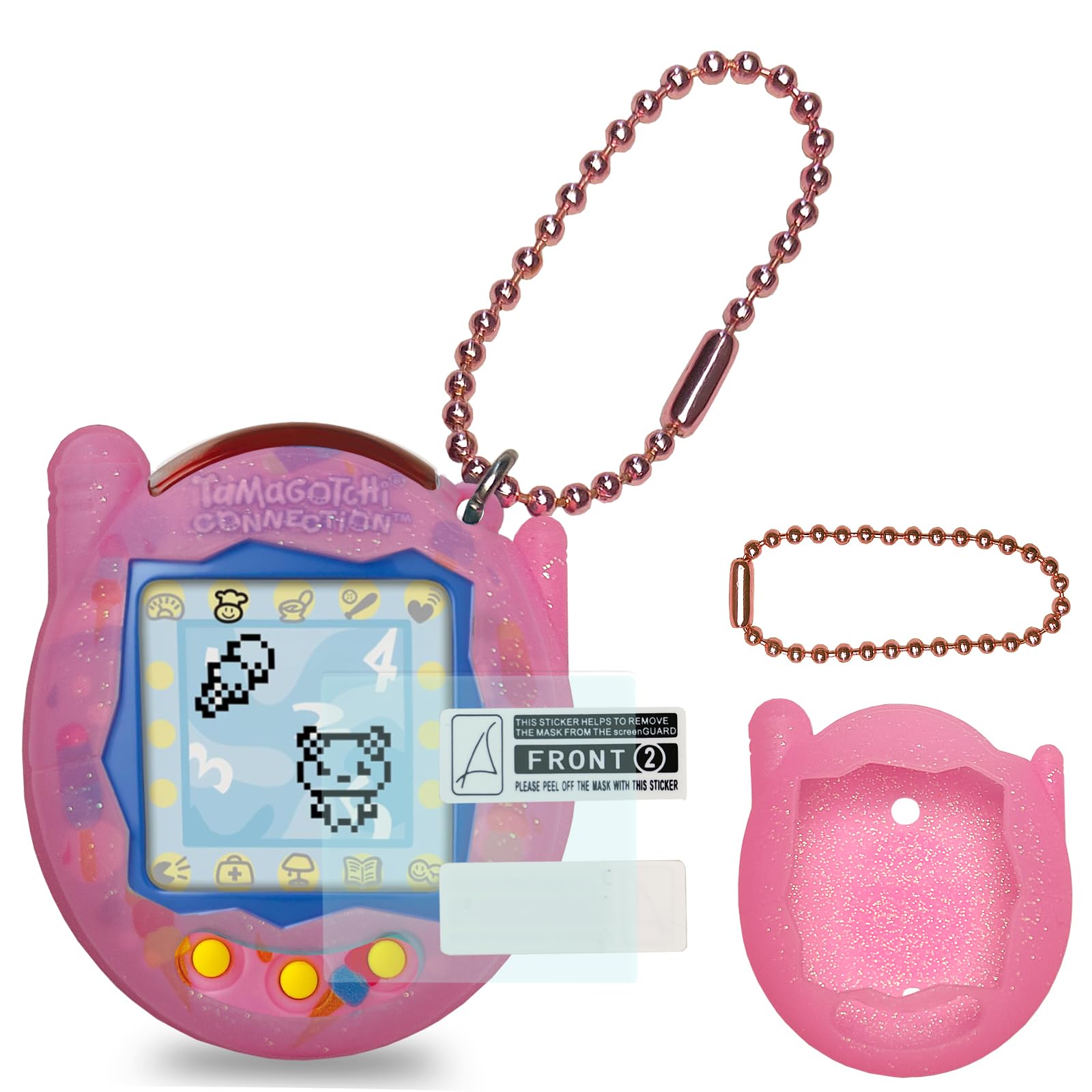 

BCWXION Silicone Cover Case Replacement for Tamagotchi Connection Interactive Virtual Screen Protector Case and Screen for Tamagotchi Connection рожевий