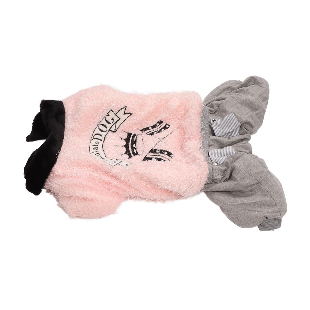 Dog Winter Clothes Plush Warm Thick 4 Legged Cute Pet Cold Weather Outfit for Medium Large Dogs