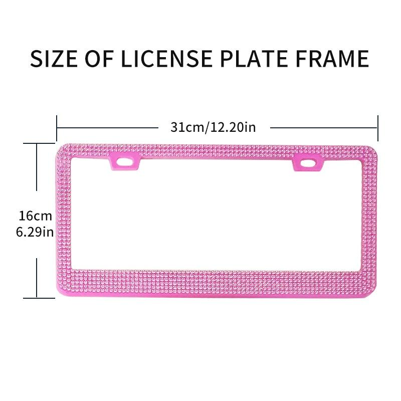 New 1/2Pcs 31*16Cm Bling Crystal License Plate Frame Women Rhinestone Car License Plate Frame Cover Holder Car Accessories