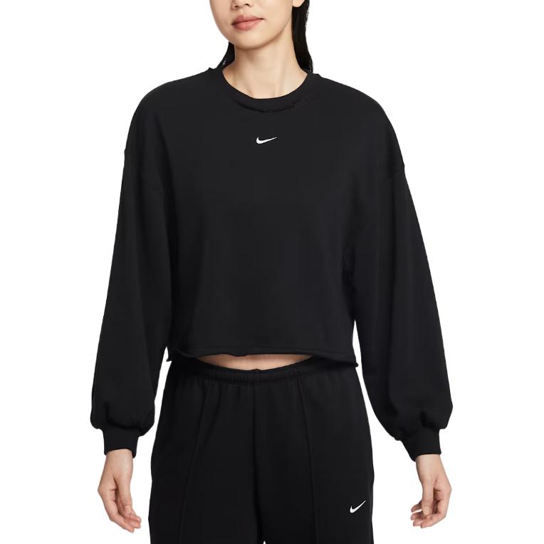 Nike Sportswear Logo Loose Fit Crewneck Long Sleeve Sweatshirt Women Sweatshirt IF0229-010 S