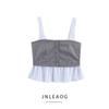 Jnleaog Spring New Arrival Women's Clothing Fashion Style French Fashion Poplin Stripes Patchwork Top 2180437
