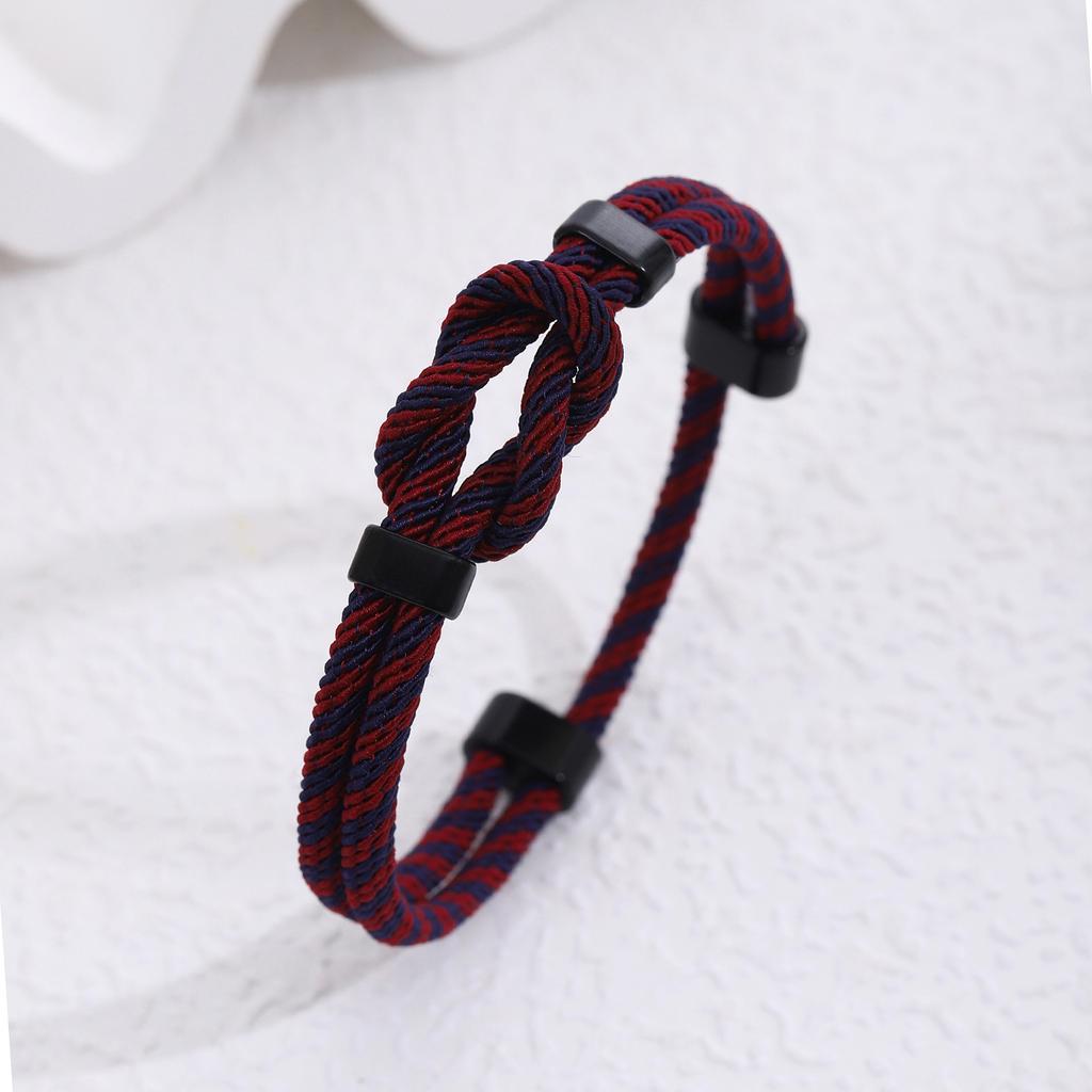 Handmade Milan Rope Adjustable Men Bracelet with Knot Design