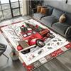 Christmas Red Truck Area Rug Crystal Velvet Polyester Non-Slip Mat for Bedroom, Living Room, Home Decor - Large Size