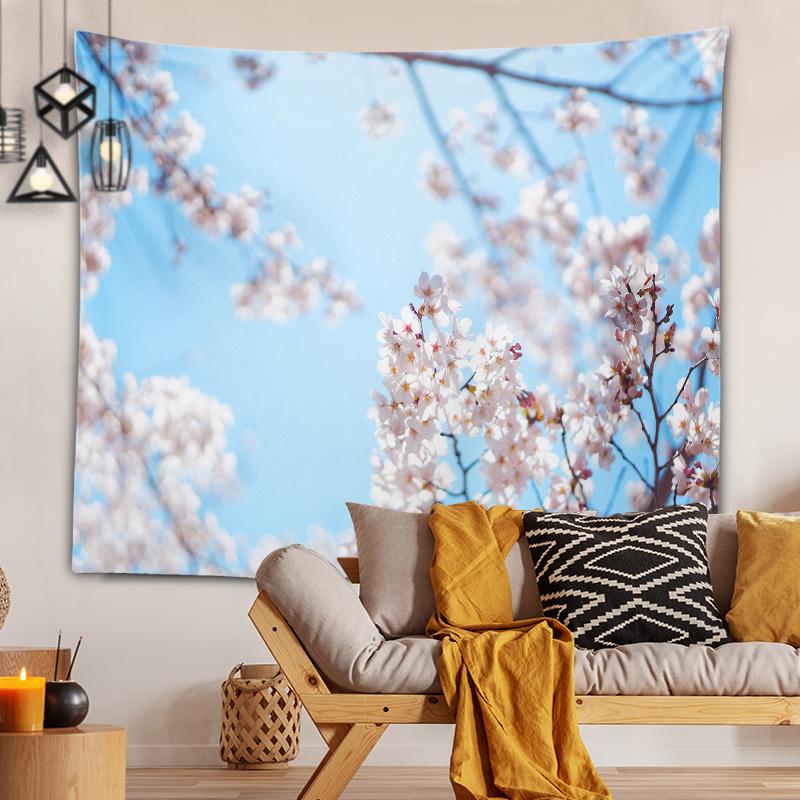 Home Decoration Printing Tapestry Beautiful Cherry Blossom Series Printing Tapestry Home Decoration Holiday Decorations