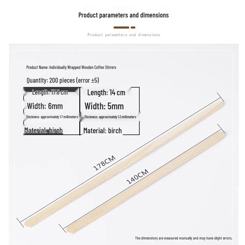 Babi Disposable Wooden Coffee Stirrers