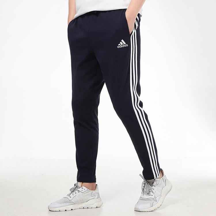 Adidas Casual Sports Side Stripe Elastic Waist Long Pants Men Bottoms Legend-Ink-Blue GK8997