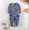 Newborn Long Sleeve Bodysuit with Double Zipper for Easy Change - Autumn/Winter Belly Protection, Prevents Chills