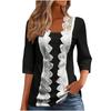 Women's Casual Fashion Lace Shirt Three-quarter Sleeve Top