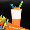 Colorful 100 X Disposable Large Drinking Straws Ideal For Bubble Tea And Milkshakes