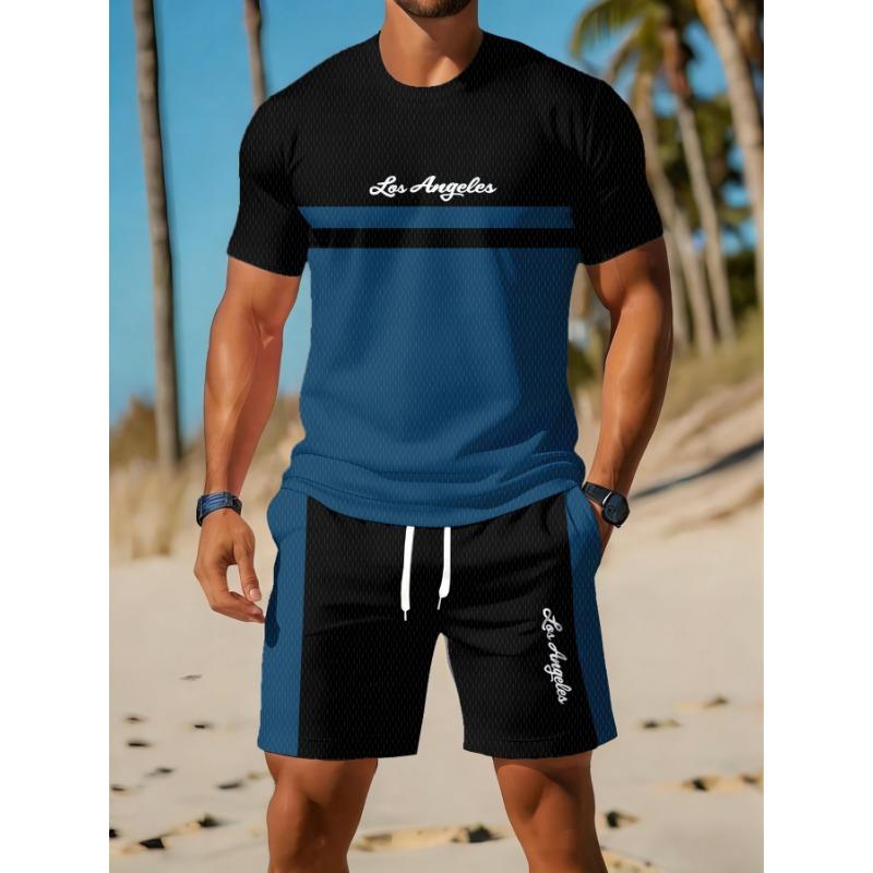 Casual Sports Suit Breathable Outdoor Casual Men's Round Neck T-shirt Shorts