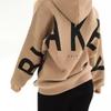 Felpa con cappuccio unisex in velluto e cotone 2025 Europe Cross TK Plus - Versatile per l'autunno, Stampa con lettere grandi