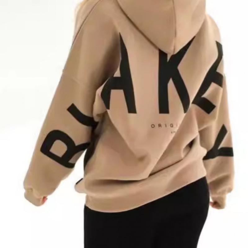 Felpa con cappuccio unisex in velluto e cotone 2025 Europe Cross TK Plus - Versatile per l'autunno, Stampa con lettere grandi