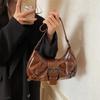 Retro Y2K Plissierte Hobo Schultertasche für Damen Heißer Verkauf Maillard-Stil Unterarmtasche Clutch Handtaschen für Reisen Arbeit Einkaufen