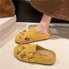 Retro Shoes with Thick Soles and Toe Caps Are Worn Over The New Casual Flip-flops with Holes