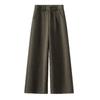 2026 Spring/Fall Women's High-Waisted Wool Wide-Leg Cropped Pants Nine-Tenths Length