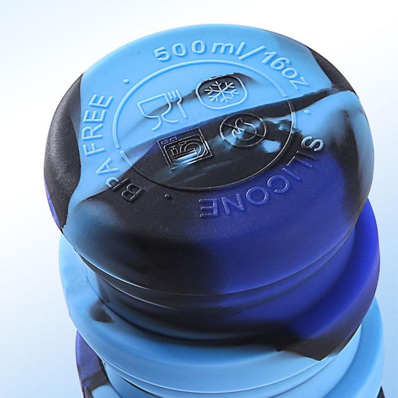 Silicone Collapsible Water Bottles Foldable Sports Cups with Buckle Portable Outdoor Travel Leak Proof Sport Bottles