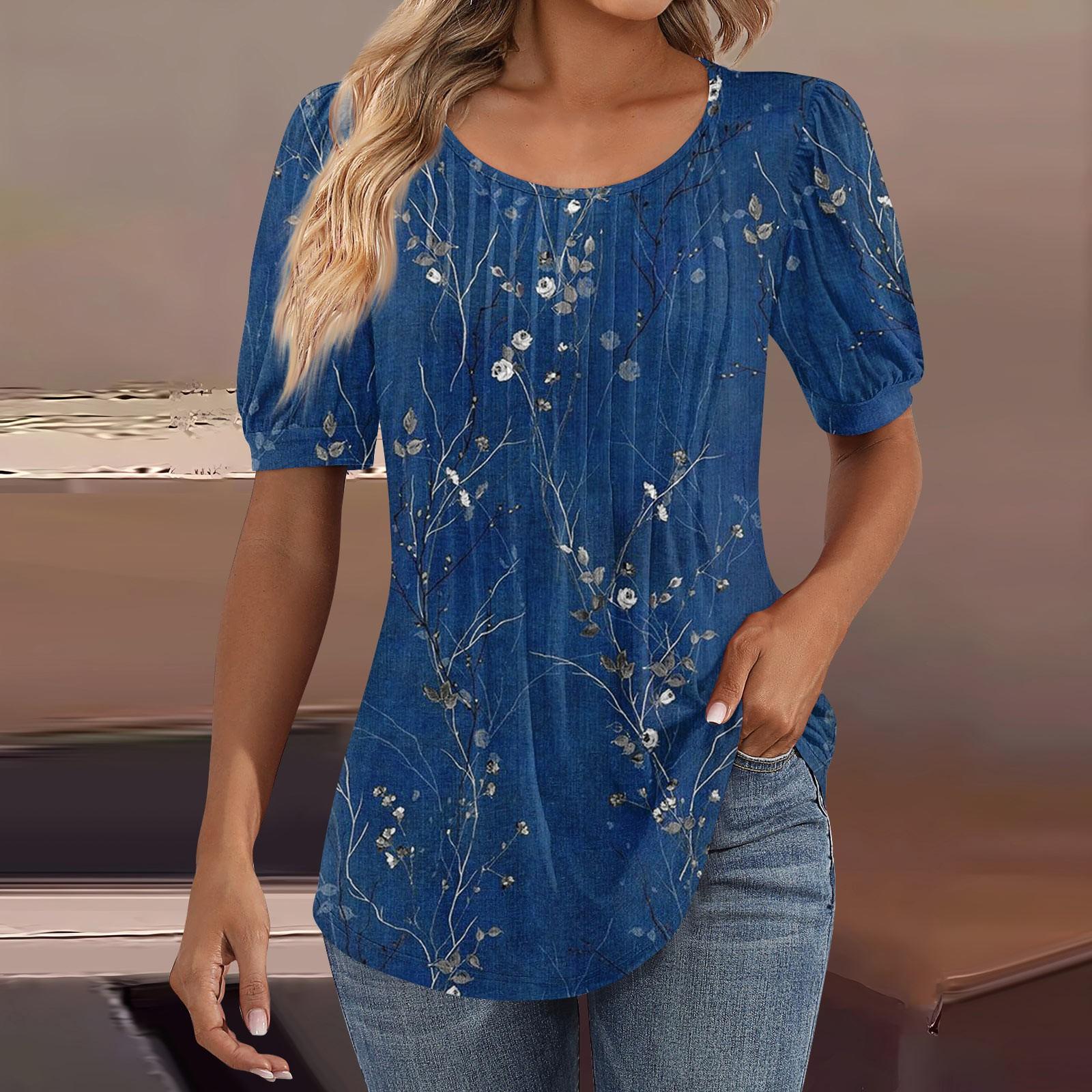 Женские пышные туники с короткими рукавами — фото 6