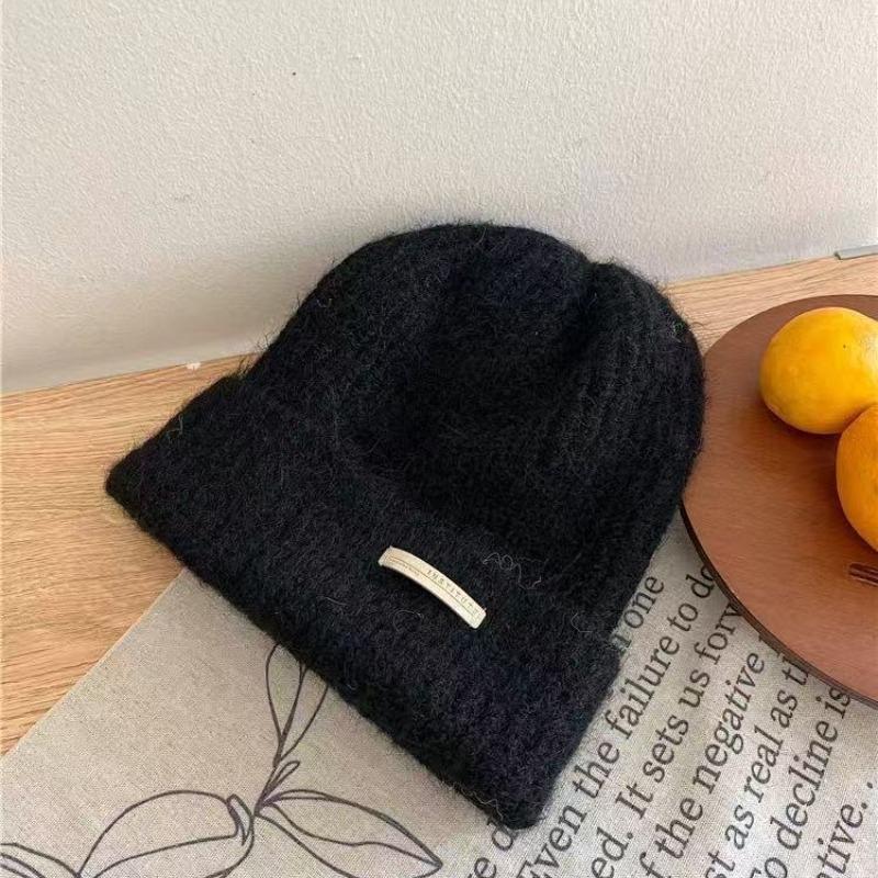 Autumn and Winter Big Head Circumference Knitted Beanie Winter Warm Ear Flap Cap for Couple Oversized Slouchy Gray Unisex Thermal Cold Weather