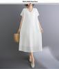 2026 Korean Style V-Neck Plus Size Lace Travel Resort Dress for Women