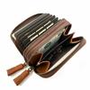 [WACHIFIELD] Dayan the Cat, Easy To Use, Double-Sided Card and Coin Purse, Genuine Leather, Double Coin Purse, Czech Step