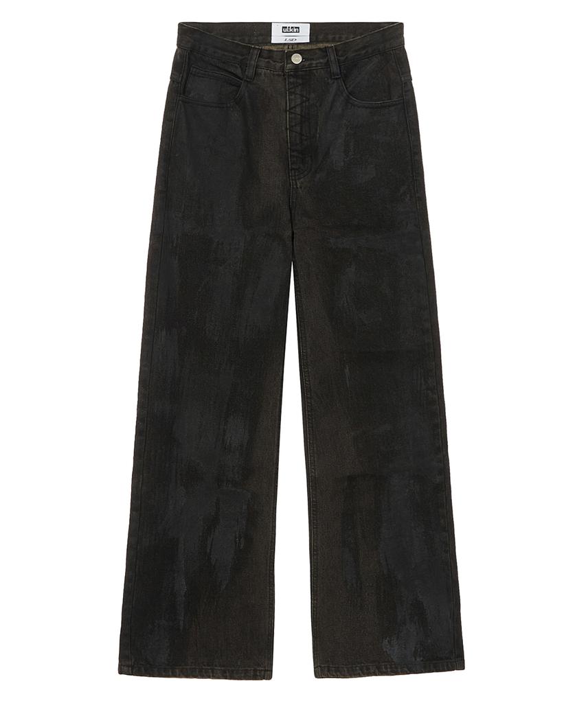 ULKIN Vintage Oil Washed Denim Pants_Black