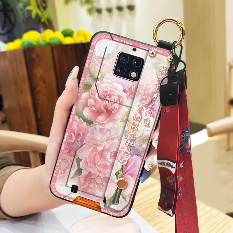 Ring Phone Holder Phone Case For Oukitel WP6 Elderly lady Fashion Lanyard Chinese style Kickstand Silicone Durable