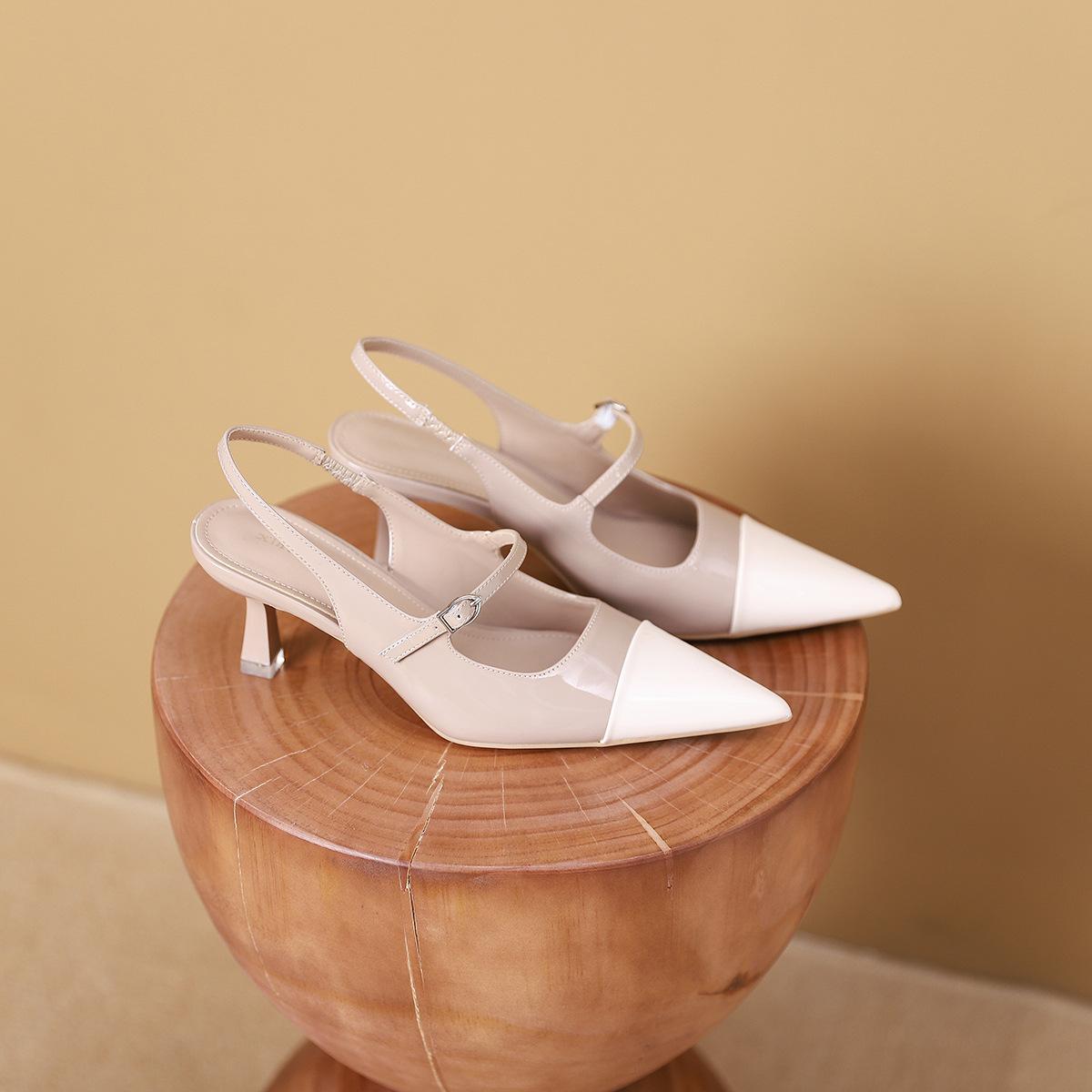 

699-112 Fashion pointed head color matching light mouth high heels women s new French fairy style empty silver stiletto shoes 40 хаки