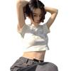 2024 Summer Women's White Short Sleeve Crop Top: Sweet & Spicy Slim Fit T-Shirt - Trendy BM Style