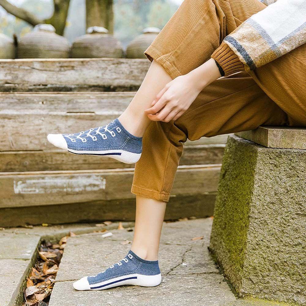 Casual Shoes Pattern Shallow Comfortable Men's Short Socks Low-top Socks Women Hosiery Boat Socks