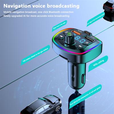 Car Bluetooth Fm Transmitter Wireless Handsfree Audio Receiver Car Mp3 Player Fast Charger Car Accessories