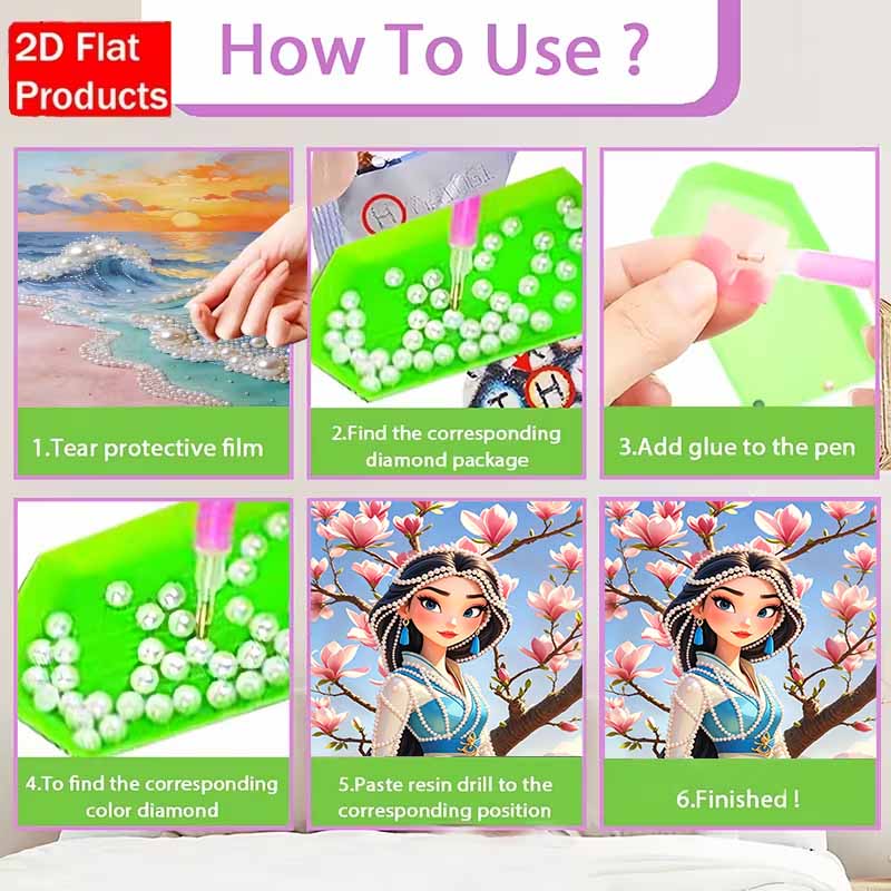 Disney Pearl Art Painting Cartoon Mulan Handmade diy5D Pearl Gem Painting Pictures Crafts Special Shape Home Wall Decoration