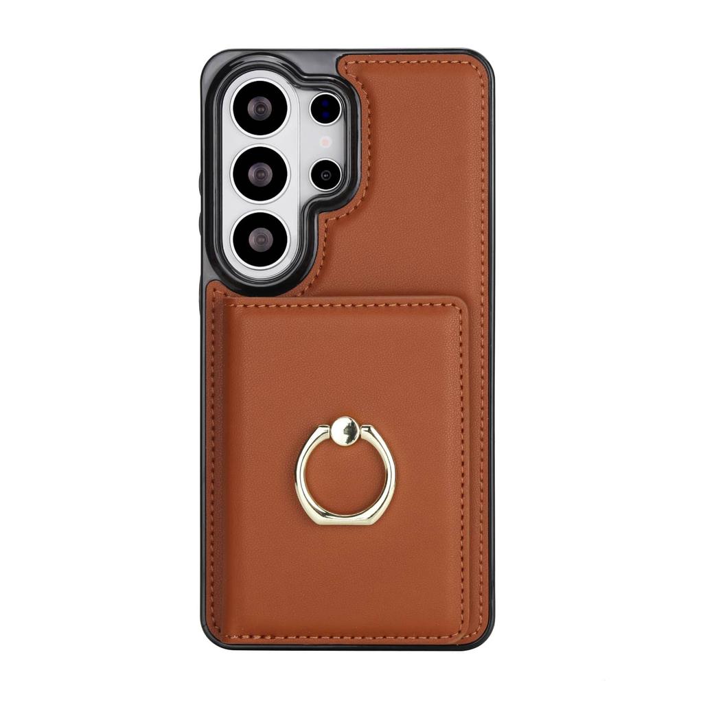 Brieftaschenhülle für Samsung Galaxy S26 Ultra/S26 Plus/S26 mit Kartenhalter, 360° drehbarer Ring-Ständer, Magnetverschluss, stoßfest