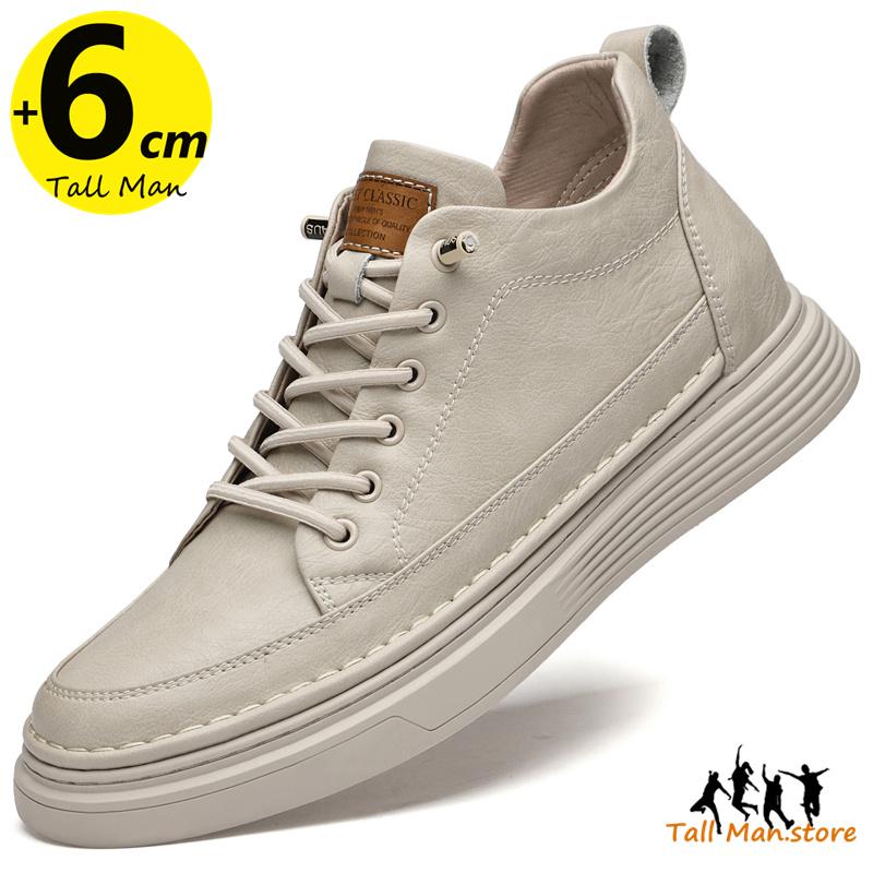 Herren Booster Sneaker Klobige Schuhe mit Absatzerhöhung Einlegesohle für 6 cm Höhenzunahme Herren Lift Hoch Leder Frühling Herbst Übergröße 36-47