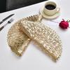 Simple Mesh Flower Placemat European Style  Gold PVC Hollow Coffee Dining Table Decorative Mat Steak Tray Mat Coaster