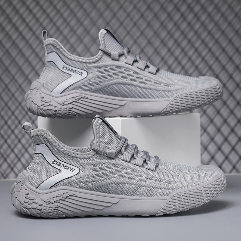 

Мужская обувь 2025 новая летняя дышащая тонкая повседневная дезодорирующая спортивная для бега мягкая подошва сетка fly-knit легкая модная обувь 39