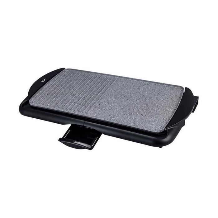 Plancha Grill - EDM - 2000W - Anti-adhérente - Noir/Gris - 61,5 X 31 X 8 Cm