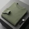 Herren-Pullover mit dickem Ananas-Stich aus reiner Wolle, Rundhalsausschnitt, für Herbst/Winter 2025