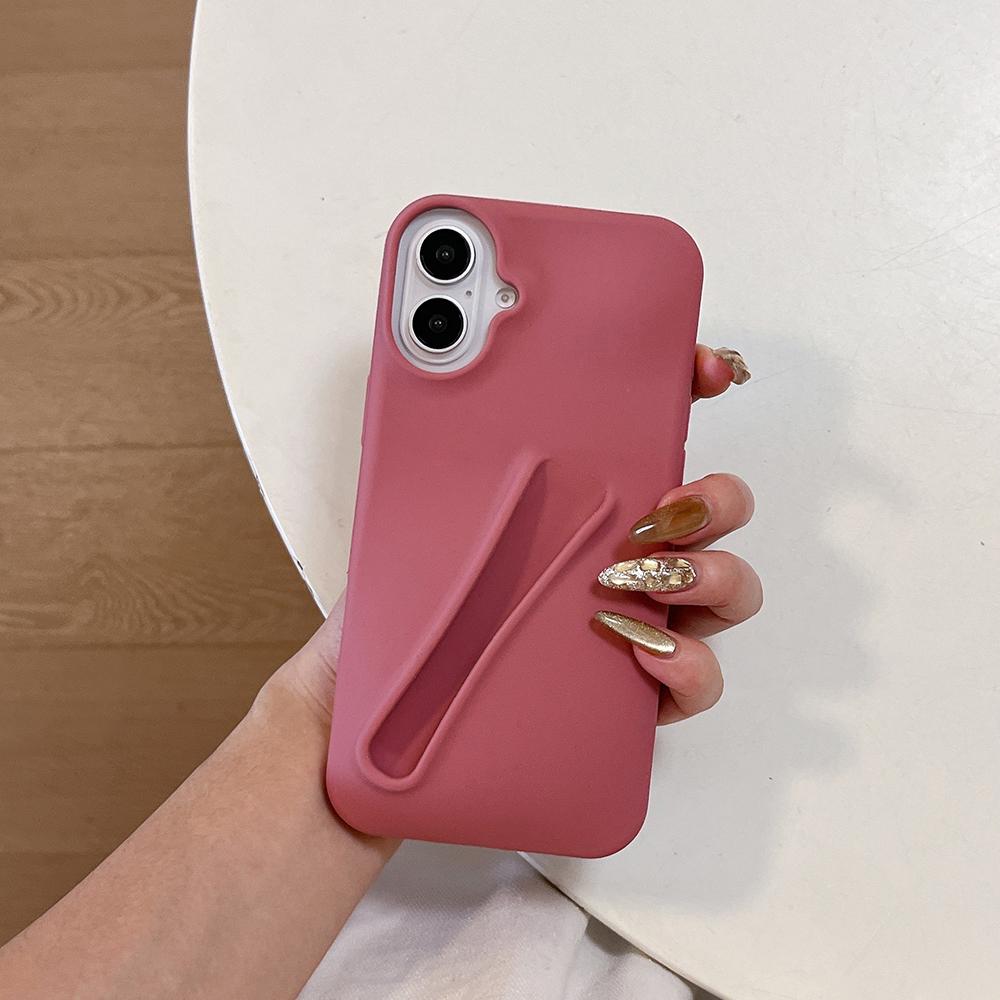 Lipstick Silicone Phone Case for iPhone 11 13 16 15 12 for 14 15 16 Pro 14 16 Pro Max DIY Lipstick Lip Holder Silicone Phone Case