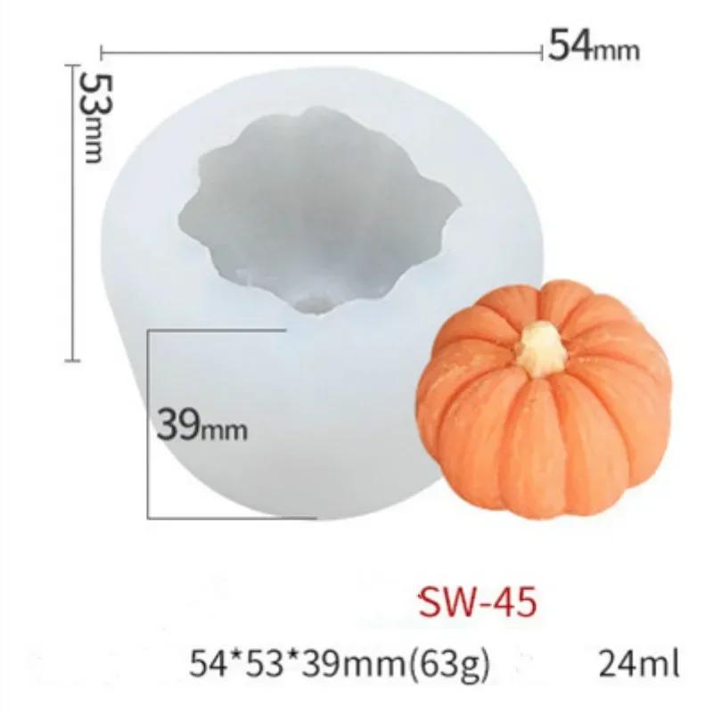New DIY Festival Pumpkin Shaped Candle Mold Handmade Soap Mold Halloween Gypsum Silicone Decorative Kitchen Baking Candy Mold