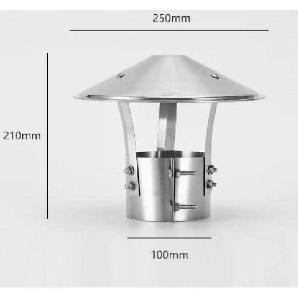 1PC Chimney Cowl Cap roof rain cap chimney Exhaust Hood Stainless Steel Exterior Wall Air Outlet Stove Pipe Protector Cover