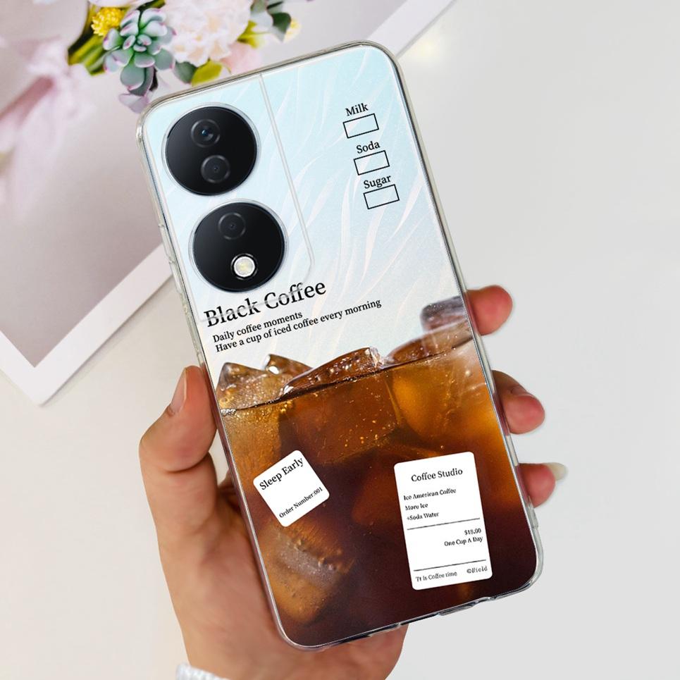 For Cover Honor X7b 5G Case For Honor X8B 4G Love Heart Women Fashion Luxury Pattern Housing Etui Huawei HonorX8b Soft Clear TPU