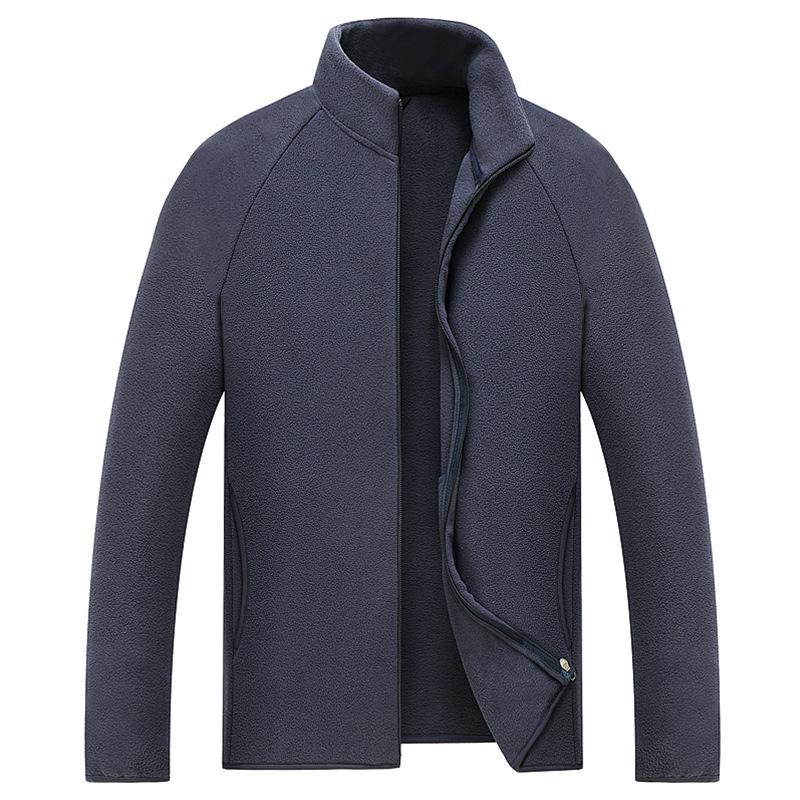 

2025 Unisex Autumn/Winter Fleece Jacket, Thick Cardigan for Work, Mountaineering, Cold Protection, Shell Liner L синьо сірого кольору