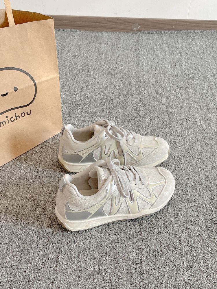 

Ретро нишевые нескользящие кеды женские новые весенне-осенние туфли на платформе повседневные женские туфли 40 серебряный серый