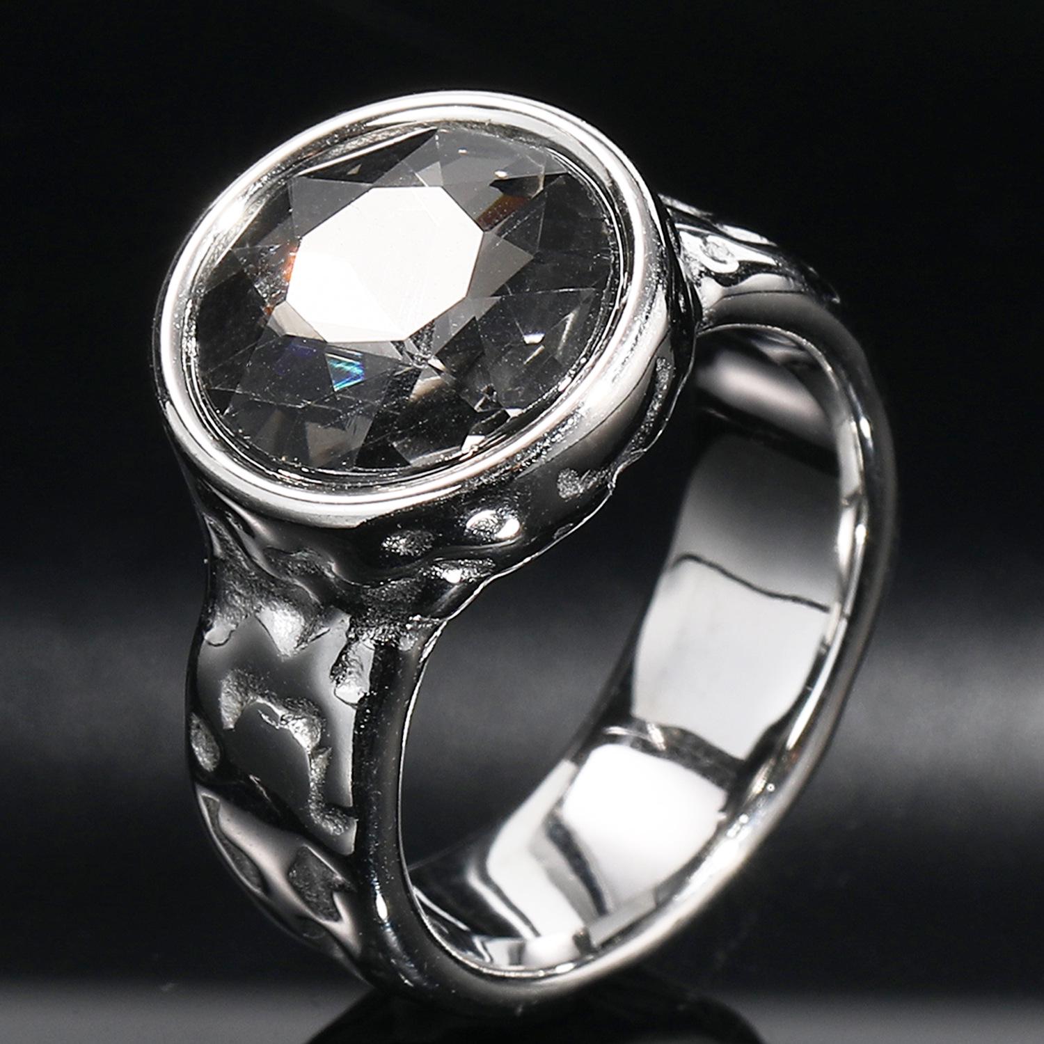 Korean Style Irregular Zirconium Titanium Steel Men s Ring - Simple Versatile Size 13