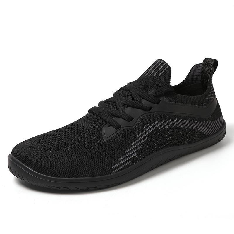 

HKDQ Unisex Barefoot Shoes Wide Toe Big Size 36-46 Breathable Mesh Minimalist Sneakers Man White Walking Shoes for Men Women 46 чёрный