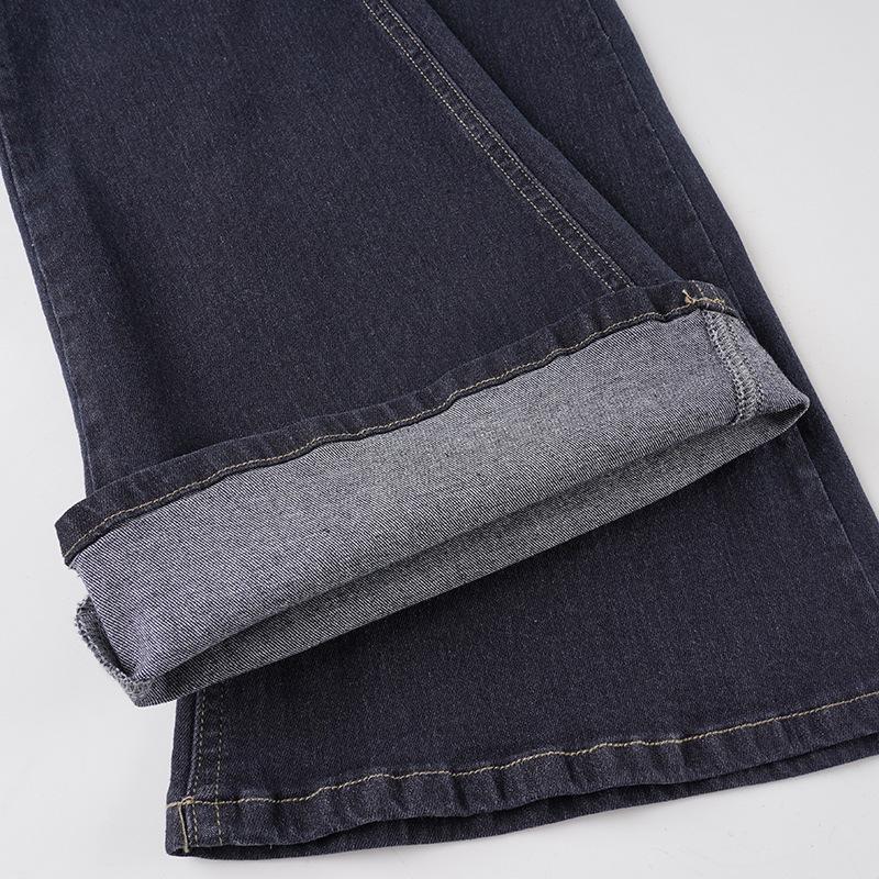 Deep Blue Low-Rise Flared Jeans - Street Style Slim Fit