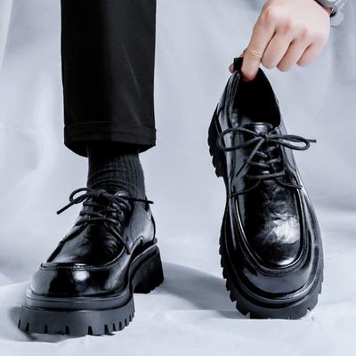 Trendy a módní horký prodej Pánské kožené Pánské boty s tlustou podrážkou a zvýšenou výškou Mládežnické a dospělé párty boty