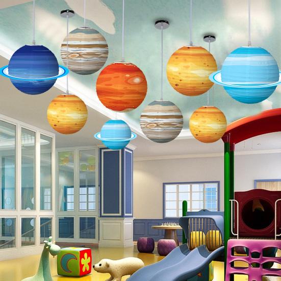 1 Set Papierlaterne Kreative Form Exquisites Muster Lebendige Farbe Faltbar Breite Anwendung Dekorativ Attraktiv DIY Planet Papier Party