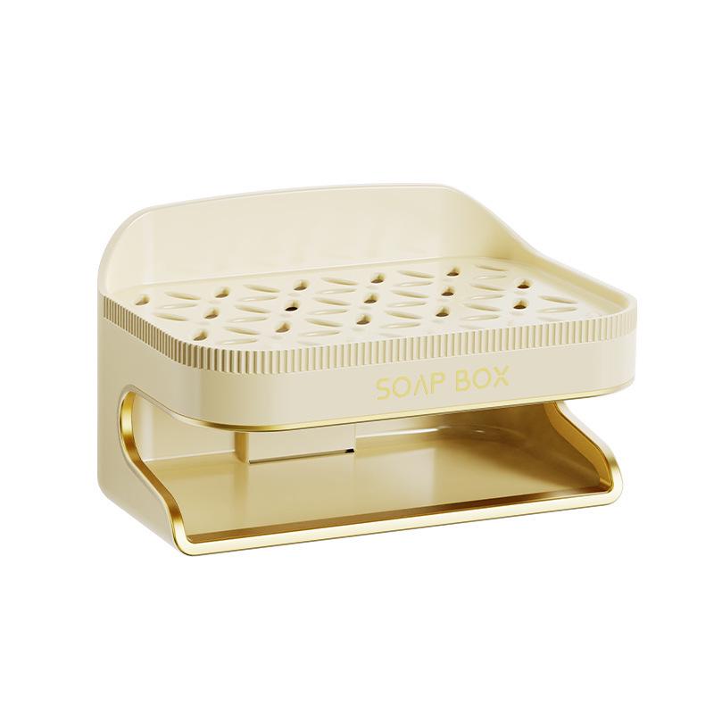 

Double-Layer Wall-Mounted Soap Dish with Drainage - Punch-Free Storage for Bathroom