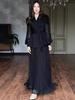 Robe de soirée élégante à col en V plissée Automne/Hiver 2026: Design Européen Long et Élégant